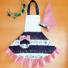 姫エプロン 音符 3点セット 110-130