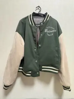 と*ん様 クロップドジャケット グリーン ベージュ