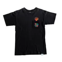 HUF ブラック ポケットTシャツ Sサイズ ワンポイントロゴ