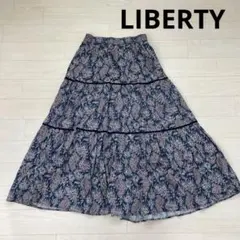 LIBERTY リバティティアードスカート ペイズリー柄 ネイビー系 1のサムネイル