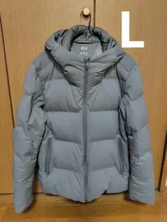 ミ*け様 ユニクロ　UNIQLO グレー シームレスダウンジャケット L