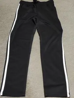 キッズ 長ズボン 160 ブラック ストライプ