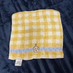 ウサギデザイン チェック柄タオル
