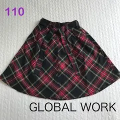グローバルワーク　キッズ　赤チェックスカート　サイズM 110cm