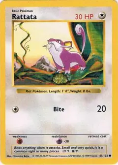 英語版　Rattata　コラッタ● シャドウレス　ウィザーズ社製