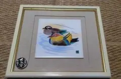 九谷焼　手描き　カモ　陶器　絵画　陶額
