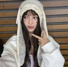 rurumu: usa-mimi knit cap/うさ耳ニットキャップ rurumu:（ルルムウ）の「rurumu:/ルルムウ/rurumu: usa-mimi knit cap