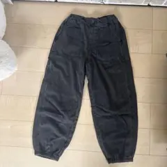 GU キッズ ワイドワークジョガーパンツ カーゴデニム ブラック
