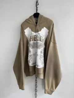 正規店購入 Hell System 25AW ベージュ グラフィックパーカー
