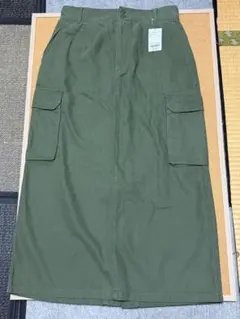 カーゴスカート M カーキ 100%コットン