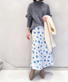 Mila Owen 花柄 ナロースカート ロングスカート