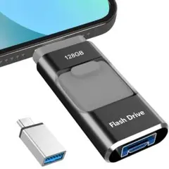 4in1 Phone対応 USBメモリ128GB 高速 データ バックアップ