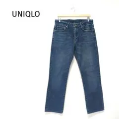ユニクロ ダメージ加工デニムパンツ ジーンズ 31 ブルー コットン100%