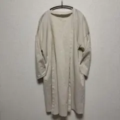ジュノア　ベージュ ロングカーディガン 長袖　M 麻混のサムネイル