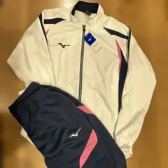Mizuno ジャージ上下セット Lサイズ ホワイト/ネイビー/ピンク