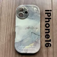 iPhone16　クリアケース　グレー　ロゴ　大理石風　おしゃれ　カメラ保護のサムネイル