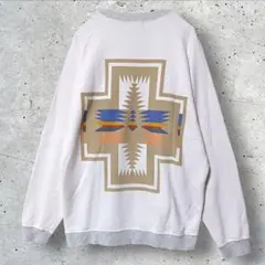 PENDLETON バックプリント スウェット M 白 ネイティブ柄 別注のサムネイル
