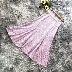 31 Sons de mode【M】花柄 薄紫 フレアスカート 秋コーデ レース