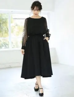 アパートバイローリーズ　ドットチュールドレス