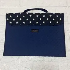 ハンドメイド　星柄ネイビー　　防災頭巾カバー　背もたれタイプ