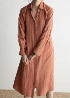 美品　kei shirahata オープンバックシャツドレス サイズフリー