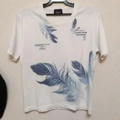 NICOLE CLUB FOR MEN 羽根プリント Tシャツ