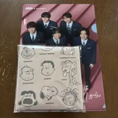 【非売品】AOKI✖なにわ男子　クリアファイル＆スヌーピーエコバッグ