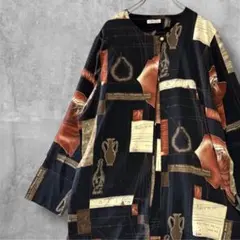 古着　moraure 総柄シャツ　15R ブラウス シャツ バラ柄　昭和レトロ