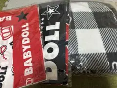 BABYDOLL チェック柄フリースブランケット　バンダナ2枚　セット