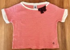 Petit Bateau 赤と白ストライプ Tシャツ 3ans