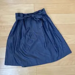 スカート　M NATURAL BEAUTY BASIC リボン　ネイビー