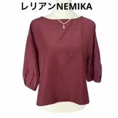 極美品】NEMIKA Lilian リネンフレンチスリーブロングワンピース