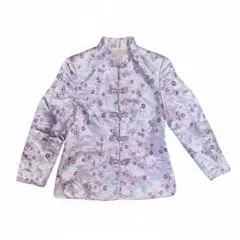 中古 Y2K サテンピンク チャイナジャケット