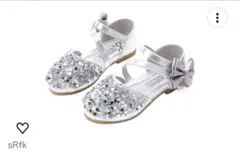 ビジュー装飾 シルバー サンダル フォーマル　22cm