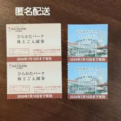 ひらかたパーク　株主優待　入園券2枚のサムネイル