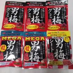 ノーベル 男梅グミ 粒　男梅シート 6袋セットのサムネイル