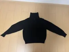 UNIQLO ハーフジップ リブニット ブラック M