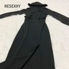 リゼクシー　スウェットフーディワンピース ロングワンピース　黒　フード　未使用