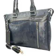 サマンサキングズ 2WAY ビジネスバッグ PVC 迷彩　ネイビー