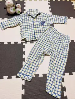 ボタン付きチェック柄パジャマ　100