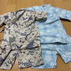 甚平　キッズ　100㎝　恐竜柄　花火柄　セット販売