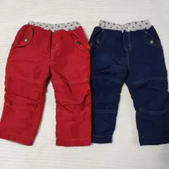 2本セット　西松屋　裏フリース　パンツ　90cm