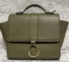 レディース　ハンドバッグ　2way アンドシュエット　ショルダーバッグ　カーキ