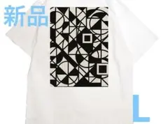 新品　ハイクオリティー Tシャツ モノクロ 幾何学模様 クール バックプリント
