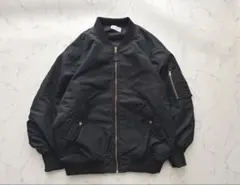 PLST ナイロンブルゾン MA-1 ブラック ゆったり オーバーサイズ