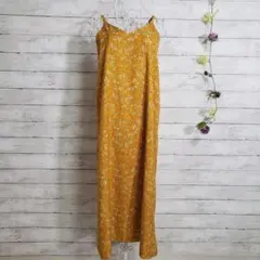 サマンサモスモス F レディース キャミ ロングワンピース 花柄 イエロー 美品