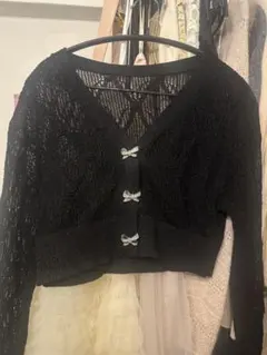 SNIDEL スナイデル リボンビジューシアーカーディガン