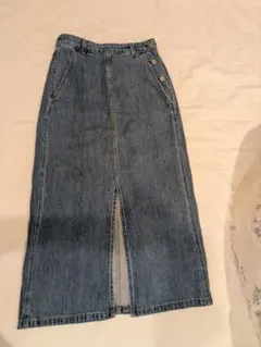 GUデニムブルー スリット入りタイトスカート