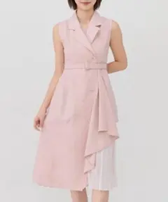 REDYAZEL ノースリーブサイドプリーツワンピース