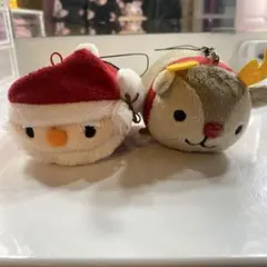 サンタとトナカイのぬいぐるみキーホルダーセット
